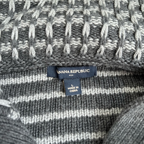 Banana republic knit button up sweater cardigan gray large - Picture 3 of 4